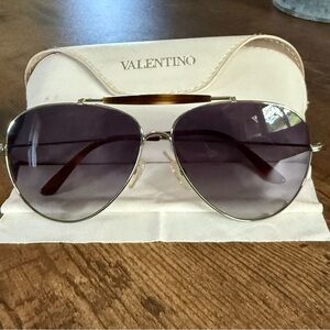 Mario Valentino Silver Aviator Sunglasses